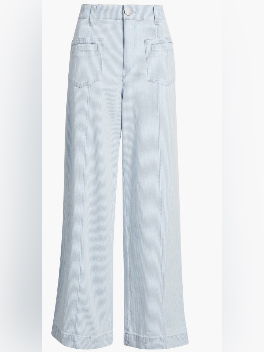 Wit & Wisdom Light Blue Stripe Wide-Leg Women’s Jeans